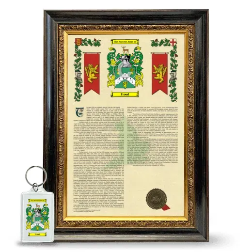 Froud Framed Armorial History and Keychain - Heirloom