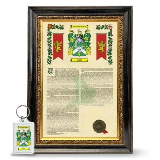 Frude Framed Armorial History and Keychain - Heirloom
