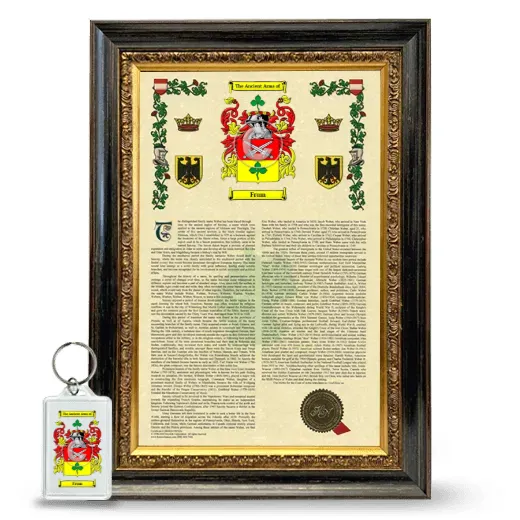 Frum Framed Armorial History and Keychain - Heirloom