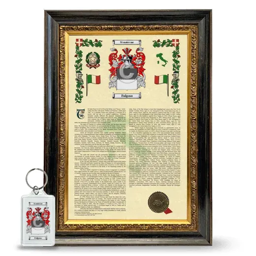 Fulgoso Framed Armorial History and Keychain - Heirloom
