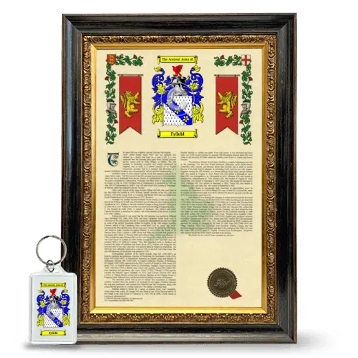 Fyfield Framed Armorial History and Keychain - Heirloom