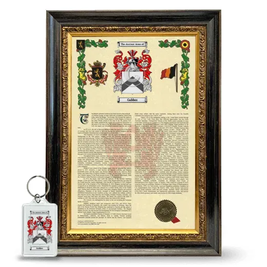 Gabber Framed Armorial History and Keychain - Heirloom