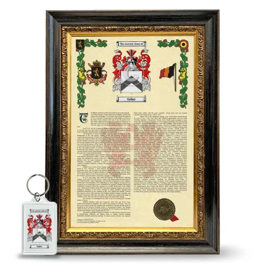 Gaber Framed Armorial History and Keychain - Heirloom