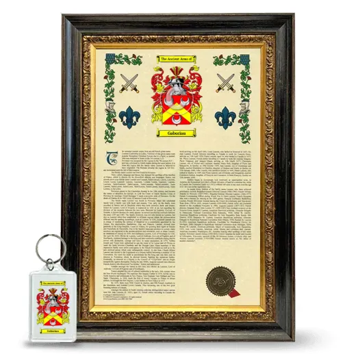 Gaboriau Framed Armorial History and Keychain - Heirloom