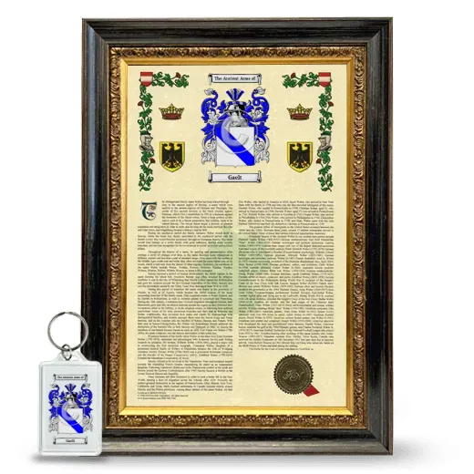 Gaelt Framed Armorial History and Keychain - Heirloom