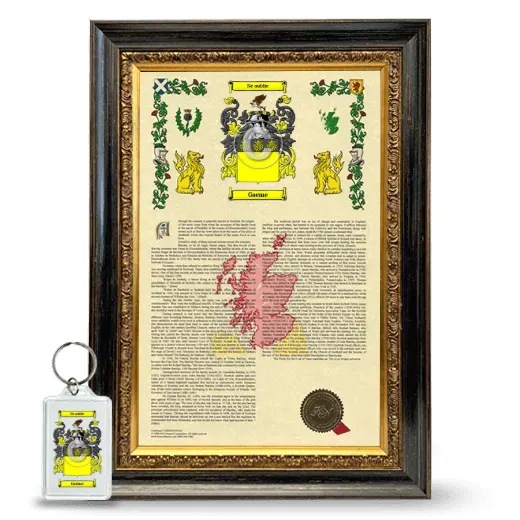 Gaeme Framed Armorial History and Keychain - Heirloom
