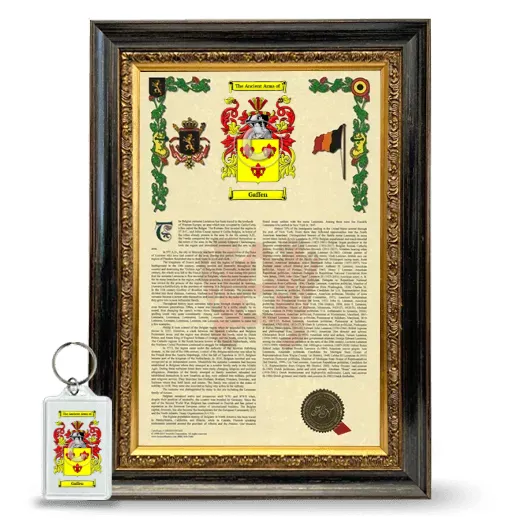 Gaffen Framed Armorial History and Keychain - Heirloom