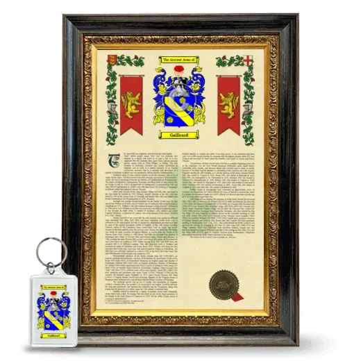 Gailleard Framed Armorial History and Keychain - Heirloom