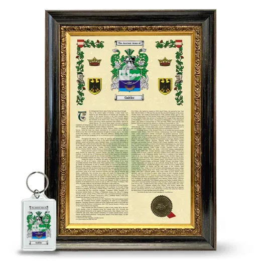 Gaitler Framed Armorial History and Keychain - Heirloom
