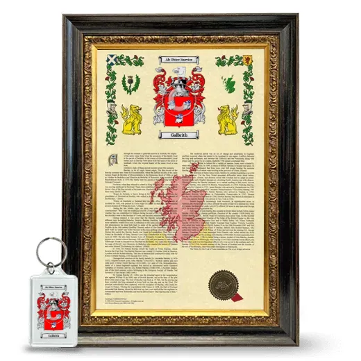 Galbrith Framed Armorial History and Keychain - Heirloom