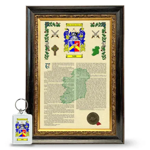 Galle Framed Armorial History and Keychain - Heirloom
