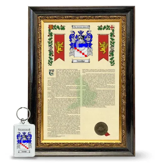 Gamidge Framed Armorial History and Keychain - Heirloom