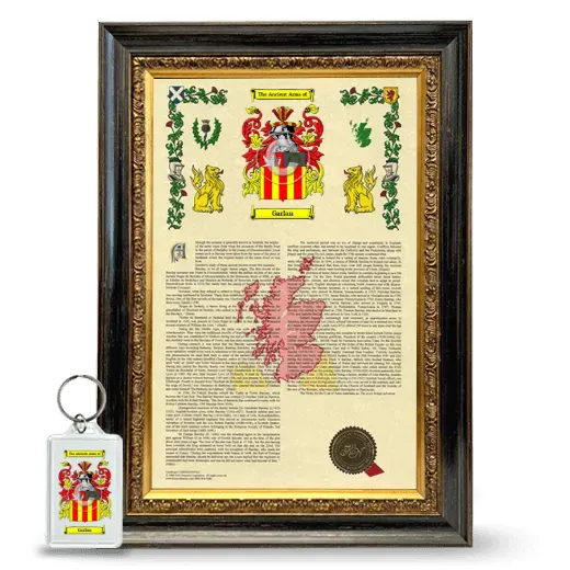 Garlan Framed Armorial History and Keychain - Heirloom