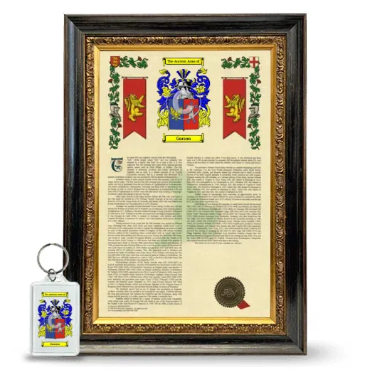 Garson Framed Armorial History and Keychain - Heirloom