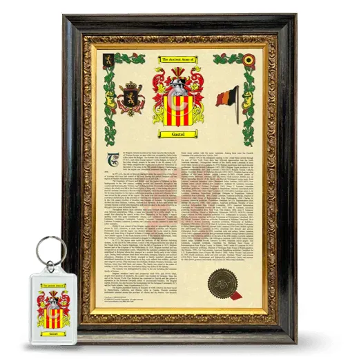 Gastel Framed Armorial History and Keychain - Heirloom