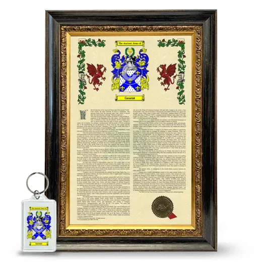 Gauent Framed Armorial History and Keychain - Heirloom