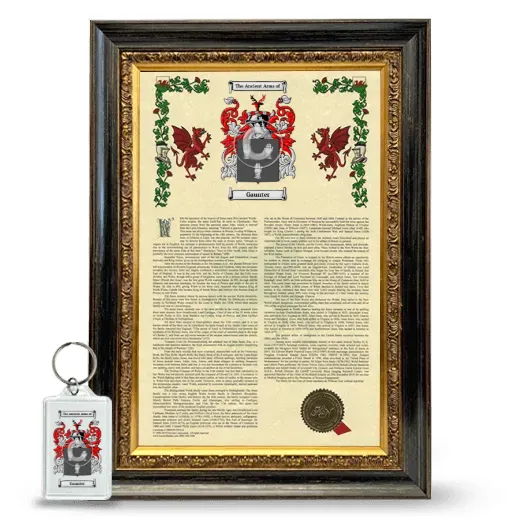 Gaunter Framed Armorial History and Keychain - Heirloom