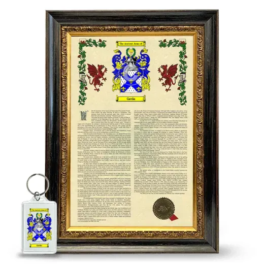 Gavín Framed Armorial History and Keychain - Heirloom