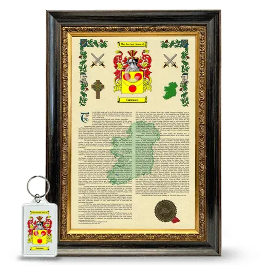 Gawaan Framed Armorial History and Keychain - Heirloom