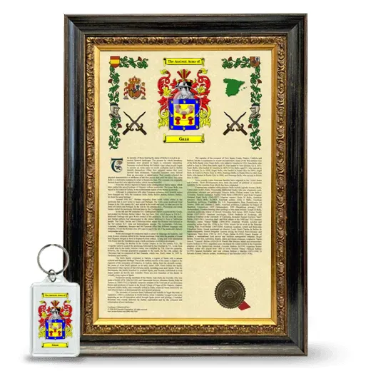 Gaza Framed Armorial History and Keychain - Heirloom