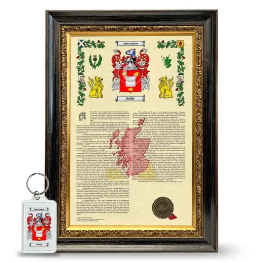 Geddy Framed Armorial History and Keychain - Heirloom