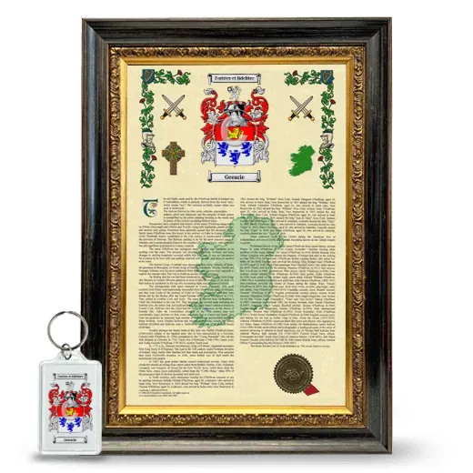Geearie Framed Armorial History and Keychain - Heirloom