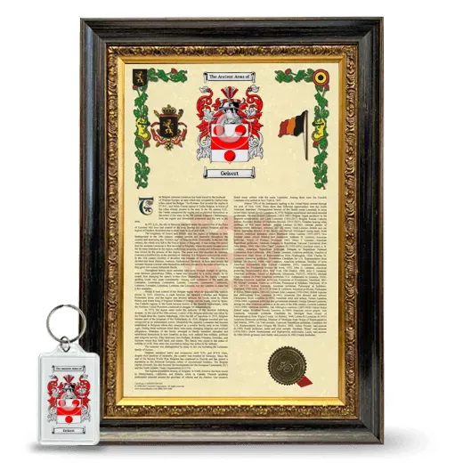 Geisert Framed Armorial History and Keychain - Heirloom