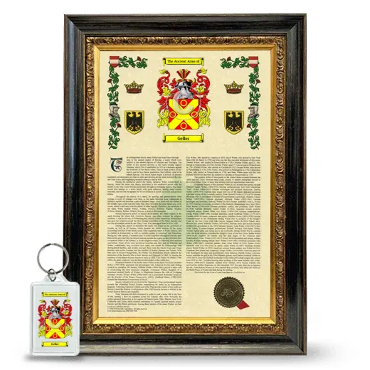 Geller Framed Armorial History and Keychain - Heirloom