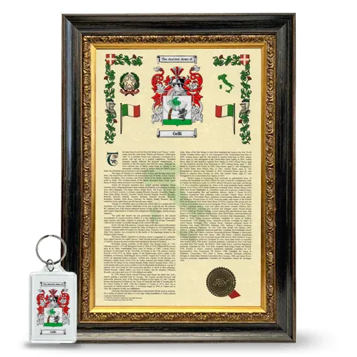 Gelli Framed Armorial History and Keychain - Heirloom