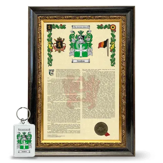 Gendron Framed Armorial History and Keychain - Heirloom