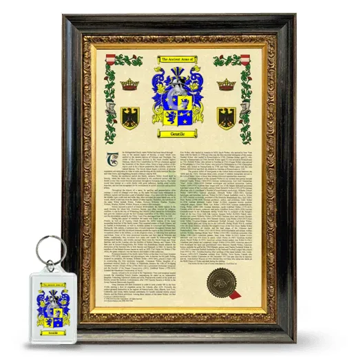 Gentile Framed Armorial History and Keychain - Heirloom