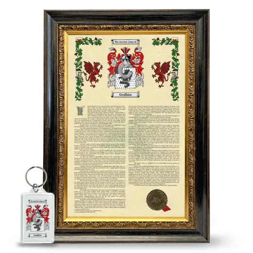 Geoffries Framed Armorial History and Keychain - Heirloom