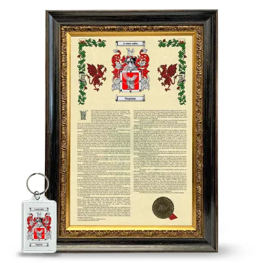 Gepson Framed Armorial History and Keychain - Heirloom
