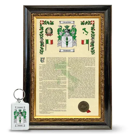 Germonio Framed Armorial History and Keychain - Heirloom