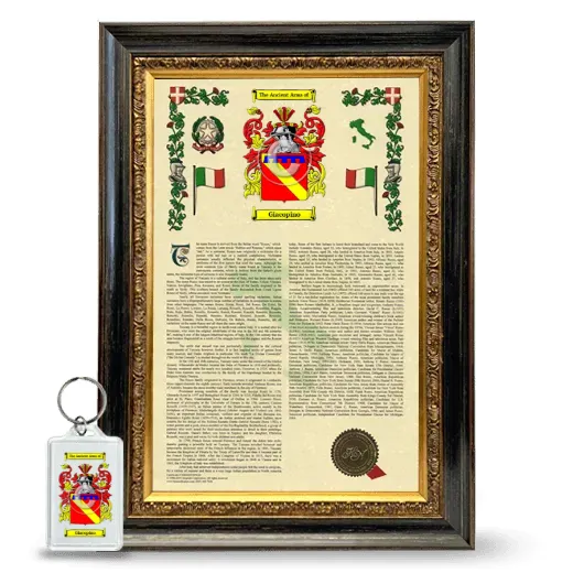 Giacopino Framed Armorial History and Keychain - Heirloom