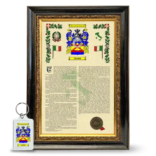 Giardini Framed Armorial History and Keychain - Heirloom