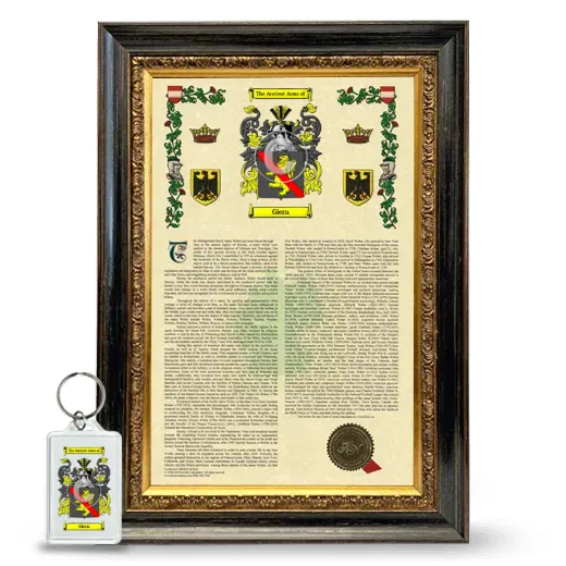 Giern Framed Armorial History and Keychain - Heirloom