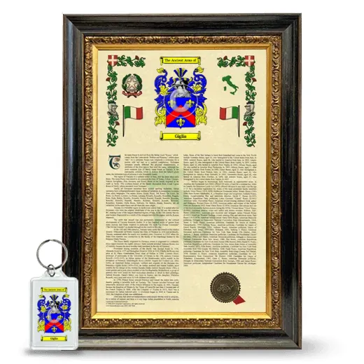 Giglia Framed Armorial History and Keychain - Heirloom