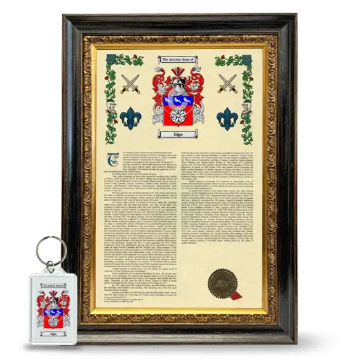 Gigo Framed Armorial History and Keychain - Heirloom