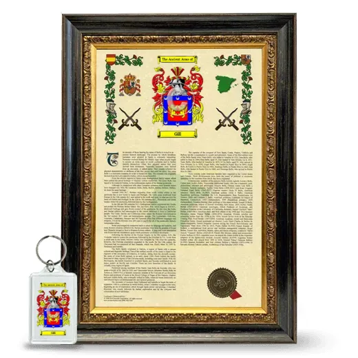 Gill Framed Armorial History and Keychain - Heirloom