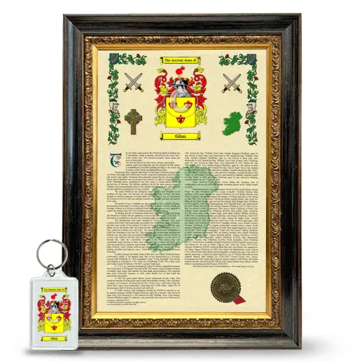 Gilon Framed Armorial History and Keychain - Heirloom