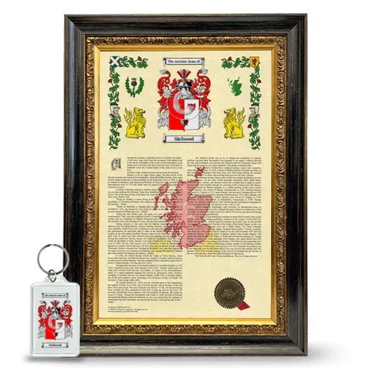 Girdwood Framed Armorial History and Keychain - Heirloom