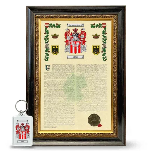 Gitter Framed Armorial History and Keychain - Heirloom