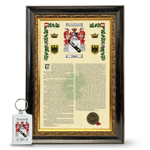 Glomer Framed Armorial History and Keychain - Heirloom