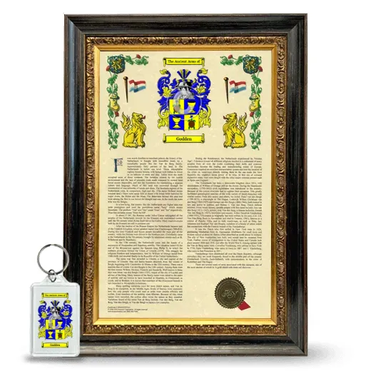 Godden Framed Armorial History and Keychain - Heirloom