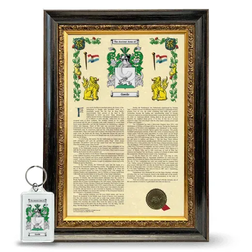Goede Framed Armorial History and Keychain - Heirloom