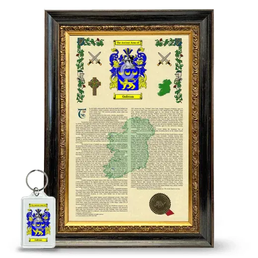Goferan Framed Armorial History and Keychain - Heirloom