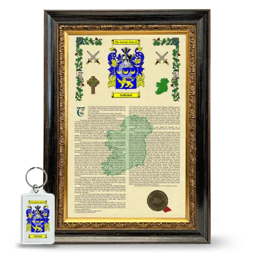 Goferind Framed Armorial History and Keychain - Heirloom