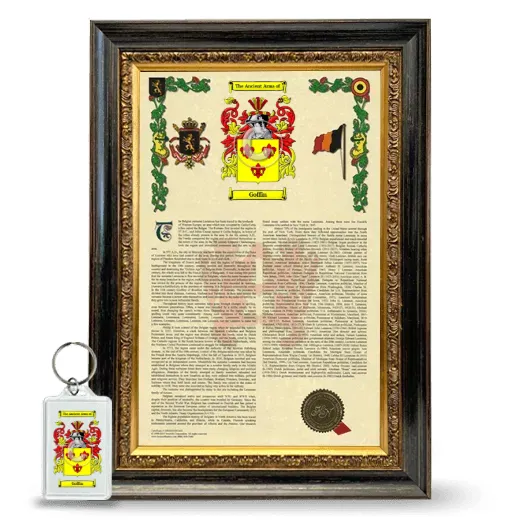 Goffin Framed Armorial History and Keychain - Heirloom