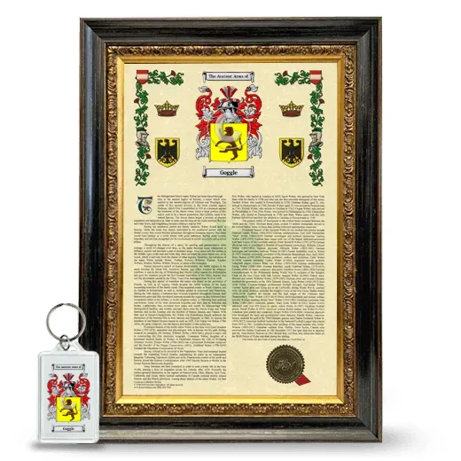 Goggle Framed Armorial History and Keychain - Heirloom